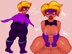 ahe_gao amber_(brawl_stars) amber_de_la_vega big_ass big_breasts boots brawl_stars cape gloves horny jacksito_(artist) mask purple_nipples thick_thighs tight_clothing tongue_out vaginal_penetration yellow_eyes yellow_hair