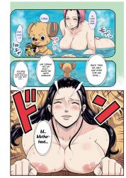 ass bath bathroom big_ass big_butt big_penis bikini blue_eyes breast_grab breasts doujin doujinshi female grabbing groping huge_ass huge_breasts huge_butt kakutou_oukoku large_ass large_breasts long_hair male monster naked nico_robin nipples one_piece penis penis_out rape sex sex_from_behind text tony_tony_chopper