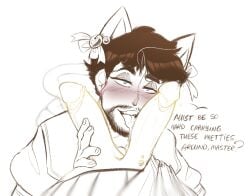 blowjob blue_eyes brown_hair cat_ears cat_maid cat_tail catboy catmaid diphallia diphallism dream_smp femboy foolish_gamers gay hbomb licking_penis male master_kink mcyt multi_penis penis tagme text yaoi