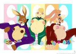 activision anthro bedroom_eyes belly bianca_(spyro) big_belly big_breasts big_nipples blush bodily_fluids breasts cadbury cadbury_bunny clothed clothing digital_media_(artwork) easter egg egg_laying female female_only genitals group half-closed_eyes hands_behind_back holidays jorge-the-wolfdog lagomorph leggings legwear leporid lola_bunny looking_at_viewer looney_tunes mammal mascot narrowed_eyes neck_bow nipples open_mouth orgasm playboy_outfit pregnant pregnant_female pussy rabbit revealing_outfit seductive simple_background smile smiling_at_viewer space_jam spread_legs spreading spyro_the_dragon squatting_position topless topless_female video_games warner_brothers