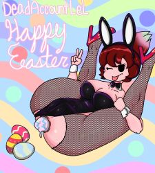 :p anal artist_name ass background bow bracelet breasts bunny_girl bunnysuit closed_eye colored_hair deadaccountlol easter easter_eggs female fishnets friday_night_funkin girlfriend_(friday_night_funkin) heels holidays legs_held_apart pantyhose short_hair thick_thighs torn_pantyhose v