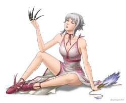 1girls alluring bandai_namco bladed_fan bladed_fingers bladed_weapon chinese_fan claws commission commission_art commissioner_upload death_by_degrees feather_fan female female_only finger_claws fully_clothed gdaigonart geoffrey_daigon hand_fan hi_res lana_lei namco sitting solo tekken villainess