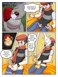 1boy comic cum cum_on_own_face cum_on_self diamond egg ejaculation giant_animal gold lucas_(pokemon) male male_focus male_only male_urethral_insertion masturbation mid-transformation orgasm orgasm_denial original_character penis penis_growth pokeball pokemon pokemon_trainer porniky rabbit transformation urethral_insertion