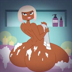 animated ass bath boobs_and_butt_pose bouncing_ass bouncing_breasts breasts covering_breasts curvy curvy_figure drawsputin female gigantic_ass green_eyes hips huge_breasts huge_butt large_ass large_breasts lotion_bottle no_sound powerpuff_girls powerpuff_girls_2016 soul_hayride_dancer tagme thick_ass thick_legs thick_thighs video voluptuous wide_hips