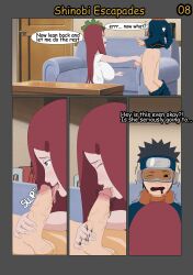 1boy 1girls age_difference blowjob cheating cheating_wife comic dialogue english_text erogakure fellatio female indoors male milf naruto naruto_(series) naruto_shippuden oral page_8 red_hair smaller_male story text uchiha_obito uzumaki_kushina