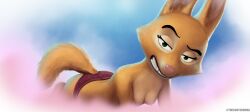 absurd_res anthro breasts canid canine clothing diane_foxington digital_media_(artwork) dreamworks female fox fur hi_res humanoid mammal nipples nude orange_body orange_fur panties simple_background smile solo the_bad_guys twilightchroma underwear widescreen