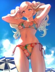 alternate_costume ann_takamaki atlus bikini breasts cat_forest female looking_at_viewer nekobayashi_(nekoforest) persona persona_5 solo