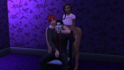 1boy 2girls big_breasts curvy_female devious_desires deviousdesires female grabbing_penis lapdance male sims4 straight vampire