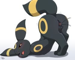 1girls ass blush cewljoke eeveelution female female_only feral fur furry furry_only masturbation nintendo open_mouth pokémon_(species) pokemon pokemon_only pussy pussy_juice solo tail tongue umbreon