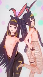 3d bunnysuit easter happy_easter hololive hololive_english hololive_myth ninomae_ina'nis virtual_youtuber wataamage