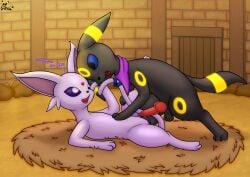 absurd_res animal_genitalia animal_penis animal_pussy balls black_body black_fur canid canine canine_penis canine_pussy clothing detailed_background duo eeveelution erection espeon everstone_guild female feral fur gau_(artist) gau_(pokesona) genitals hi_res inside knot lyka_(gau) male male/female mammal nest nintendo open_mouth penis pokémon_(species) pokémon_mystery_dungeon pokemon purple_body purple_fur pussy ribbons scarf text tongue umbreon video_games