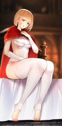 1girls 2022 blonde_female blonde_hair elden_ring feet female female_only fromsoftware izaac light-skinned_female roderika_(elden_ring) sideboob stockings thick_thighs toeless_legwear toes