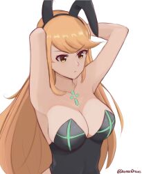 blonde_hair breasts bunny_ears bunny_girl daymandraws female female_only latex mythra nintendo solo tagme xenoblade_(series) xenoblade_chronicles_2