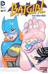 barbara_gordon batgirl batman_(series) blue_toenails dc feet laughing orange_hair scott_blair scottblairart soles tickling tickling_feet toe_ring toe_scrunch