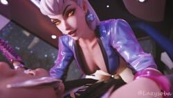 1boy 1girls 3d 4k absurd_res animated athletic_female bottomless clothed clothing cowgirl_position duo earrings evelynn female_on_top hi_res highres human jacket k/da_all_out_evelynn k/da_all_out_series lazysoba league_of_legends light-skinned_female light-skinned_male light_skin pale-skinned_female riding_penis sett sex short_playtime sound straight vaginal_penetration vaginal_sex video white_hair yellow_eyes