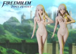 3d bangs female female_only fire_emblem fire_emblem:_three_houses hazelderp long_hair lysithea_von_ordelia naked nintendo nude solo