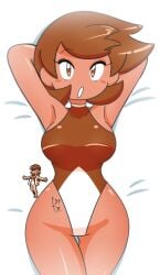 1girls armpits bare_shoulders bed big_breasts blush breasts brown_eyes clothed clothes clothing creatures_(company) eyelashes female female_only fernal-red fernal-scarlet game_freak gen_1_pokemon gen_2_pokemon gym_leader highres hips human human_only jacket kasumi_(pokemon) large_breasts legs misty_(pokemon_gsc) misty_(pokemon_hgss) nintendo on_bed one-piece_swimsuit orange_hair poke_ball pokemon pokemon_gsc short_hair solo solo_female swimsuit thick thick_thighs thighs wide_hips
