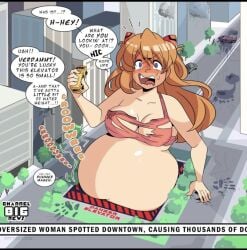 asuka_langley_sohryu belly_expansion bloated bloated_belly bloated_stomach bloated_tummy giantess neon_genesis_evangelion softservice stuck stuffed_belly tagme vore