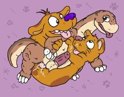 anal anal_sex balls buggery catdog catdog_(series) color conjoined_twins crossover cub dinosaur don_bluth feral furry gay gull_bunny interspecies littlefoot male male_only multiple_males nickelodeon no_humans penetration penis scalie sex spots teeth the_land_before_time tongue yaoi