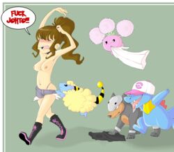 boots hilda_(pokemon) houndour jumpluff laced_boots mareep pokemon totodile