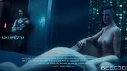 3d 3d_(artwork) after_sex age_difference beeg3d bracelet cd_projekt_red choker cyberpunk_2077 gilf grey_hair johnny_silverhand light-skinned_female mature mature_female milf on_bed rogue_amendiares v_(cyberpunk_2077) valerie_(cyberpunk_2077) yuri