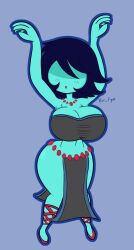 1girls alternate_version_available belly_dancer belly_dancer_outfit big_ass big_breasts blue_hair blue_hair_female blue_skin deltarune female female_focus female_only heels huge_breasts kris_(deltarune) kris_female_(deltarune) necklace short_hair skimpy skimpy_clothes thick_thighs toby_fox undertale_(series) vile_eyes