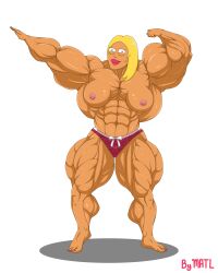 abs american_dad biceps blonde_hair breasts female francine_smith hair long_hair matl muscles muscular muscular_arms muscular_female muscular_legs muscular_thighs pecs