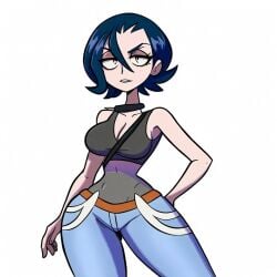 ai_generated big_breasts civitai desrozza female_only perrin_(pokemon) valbun_style voluptuous_female white_background