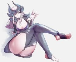 1girls feet female female_focus female_only league_of_legends riot_games solo stirrup_legwear syndra tnt_(pixiv8487740)