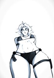 1girls bikini black_clover female female_only kalievsan mereoleona_vermillion monochrome solo