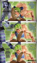 3d 3d_(artwork) after_oral angry_face blush blush coughing_cum cum cum_in_mouth dark-skinned_male enrico_pucci erect_penis fit_female green_eyes green_hair green_lipstick half_naked highv0ltage interracial jojo's_bizarre_adventure jolyne_kujo kissing_penis light-skinned_female light_skin lipstick lipstick_on_penis pubic_hair sfm source_filmmaker steam steaming_body text wet wet_body wet_penis wet_skin whitesnake wide_hips