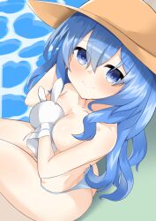 ass blue_eyes blue_hair breasts date_a_live l8 light-skinned_female naked_female pool yoshino_(date_a_live) yoshinon