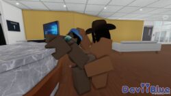 3d belly_bulge black_body black_hair daviiblue dreadlocks gay gay_anal gay_domination gay_sex hair_pulled_back hospital_bed male_only penetration roblox roblox_avatar robloxian self_upload tagme