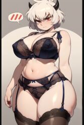 1girls ai_generated big_breasts daidouji_(artist) daidoujipv garter_straps helltaker malina_(helltaker) tagme thick_thighs thighhighs thighs