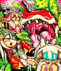 afterhumanity333 amy_rose mario_(series) nintendo piranha_plant rouge_the_bat sonic_(series) straight_hair