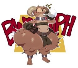 2025 anthro ass barefoot belly big_butt bottomwear brown_body butt_expansion bwomp clothing digital_media_(artwork) drinking_potion expansion feet female female_anthro flat_chested full-length_portrait geometric_background hand_on_hip hi_res horn huge_butt huge_thighs hyper hyper_butt hyper_thighs kobold loincloth pear-shaped_figure piko_(simplifypm) portrait potion scalie simple_background solo sound_effects sssonic2 standing surprised tail text thick_thighs thigh_expansion topwear wide_eyed wide_hips