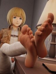 3d armin_arlert attack_on_titan big_feet blonde_hair blue_eyes foot_fetish gay male_feet male_only mrgtsfloop self_upload shingeki_no_kyojin soles