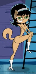 anthro black_hair brown_fur coonfoot feline female green_eyes kitty_katswell nickelodeon nude t.u.f.f._puppy the_bashar