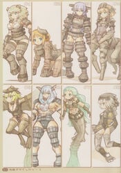 armor avion barba beige_skin blue_eyes closed_mouth color colossus_(shadow_of_the_colossus) everyone facial_markings female female_only gaius gatten green_eyes group hydrus kuromori long_hair on_all_fours open_eyes phaedra pointy_chin quadratus shadow_of_the_colossus shigatake short_hair sony standing valus wings