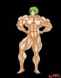 abs biceps breasts female green_hair hair matl muscles muscular muscular_arms muscular_female muscular_legs muscular_thighs pecs