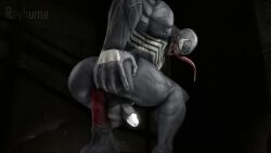 1boy 3d anal anal_sex animated ass backsack balls bara big_ass big_penis bouncing_butt dildo dildo_in_ass dildo_riding gay hand_on_ass humanoid long_tongue male male_only male_penetrated marvel marvel_comics mp4 muscular muscular_male no_sound penetration penis rayhuma sex_toy short_playtime solo spider-man_(series) symbiote tagme tongue tongue_out venom venom_(marvel) video