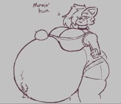 1boy belly big_belly big_breasts breasts busty_boy catt_ad furry huge_breasts hyper_pregnancy male male_focus male_only male_pregnancy mpreg pregnant pregnant_male talking_to_viewer thick_thighs wide_hips