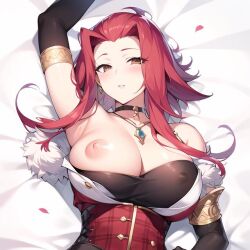 ai_generated akiza_izinski female_focus female_only izayoi_aki large_breasts looking_at_viewer red_hair yu-gi-oh!