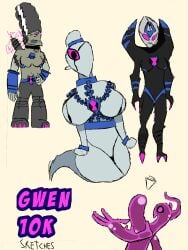 aged_up ben_10 big_breasts biot-savartian chaquetrix ectonurite female female_focus female_only frankenstrike ghostfreak goop_(ben_10) gwen_10 gwen_tennyson high_heels literature lodestar monster_girl omnitrix polymorph_(ben_10) public_domain sketch sketches slime_girl topless transylian