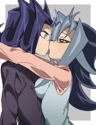 blue_eyes brother_and_sister dntks female incest kamishiro_rio kissing licking looking_to_the_side purple_hair red_eyes rio_kamishiro ryoga_kamishiro yu-gi-oh! yu-gi-oh!_zexal