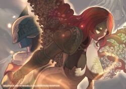 1girls 2022 big_breasts breasts casual_nudity elden_ring female female_only fromsoftware heiispoon light-skinned_female malenia_blade_of_miquella nude nude_female red_hair solo solo_female