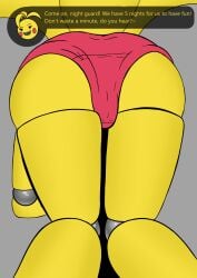 absurd_res animatronic ass big_butt butt_focus clothing female first_person_view five_nights_at_freddy's five_nights_at_freddy's_2 hi_res humanoid justwhite machine panties robot scottgames solo thick_thighs toy_chica_(fnaf) underwear video_games