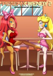 2girls anthro bbmbbf blush comic comic_cover female female/female female_footjob female_only footjob koopaling mario_(series) masturbation multiple_girls nintendo palcomix peach_x_wendy_2_(comic) princess_peach sex super_mario_bros. wendy_o._koopa yuri