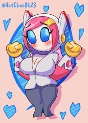 big_breasts big_eyes blue_eyes clothing female female_only hot_choco kirby_(series) kirby_planet_robobot kirby_star_allies mouthless mouthless_female nintendo pink_hair secretary skirt susanna_patrya_haltmann susie_(kirby) white_skin