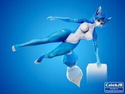 3d 3d_(artwork) 4:3 5_toes anthro barefoot blender_(software) breasts calebjb canid canine digital_media_(artwork) feet female fox fur genitals hair humanoid_feet krystal mammal nintendo nipples nude open_mouth parkour plantigrade pose pussy simple_background smile solo star_fox toes video_games white_body white_fur